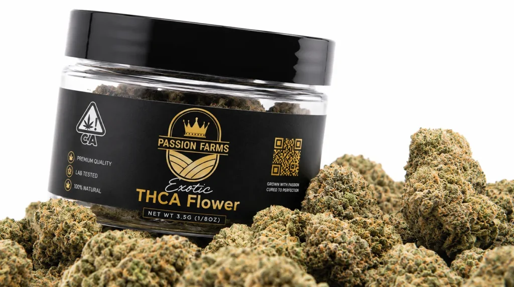 Exotic THCA flower premium top shelf buds closeup