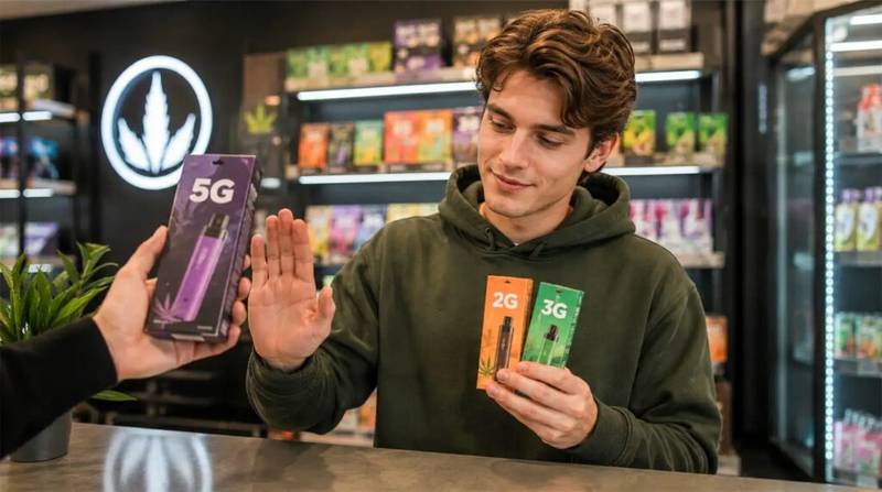 Comparison of 2G, 3G, and 5G disposable vape carts for cannabis users