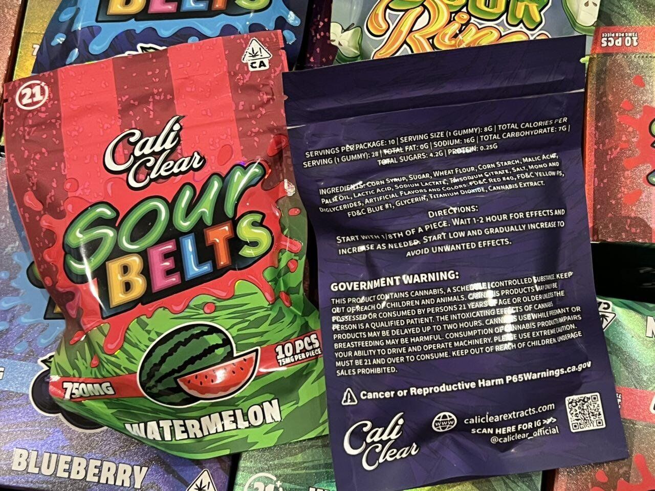 750MG CALI CLEARS SOUR BELTS 2